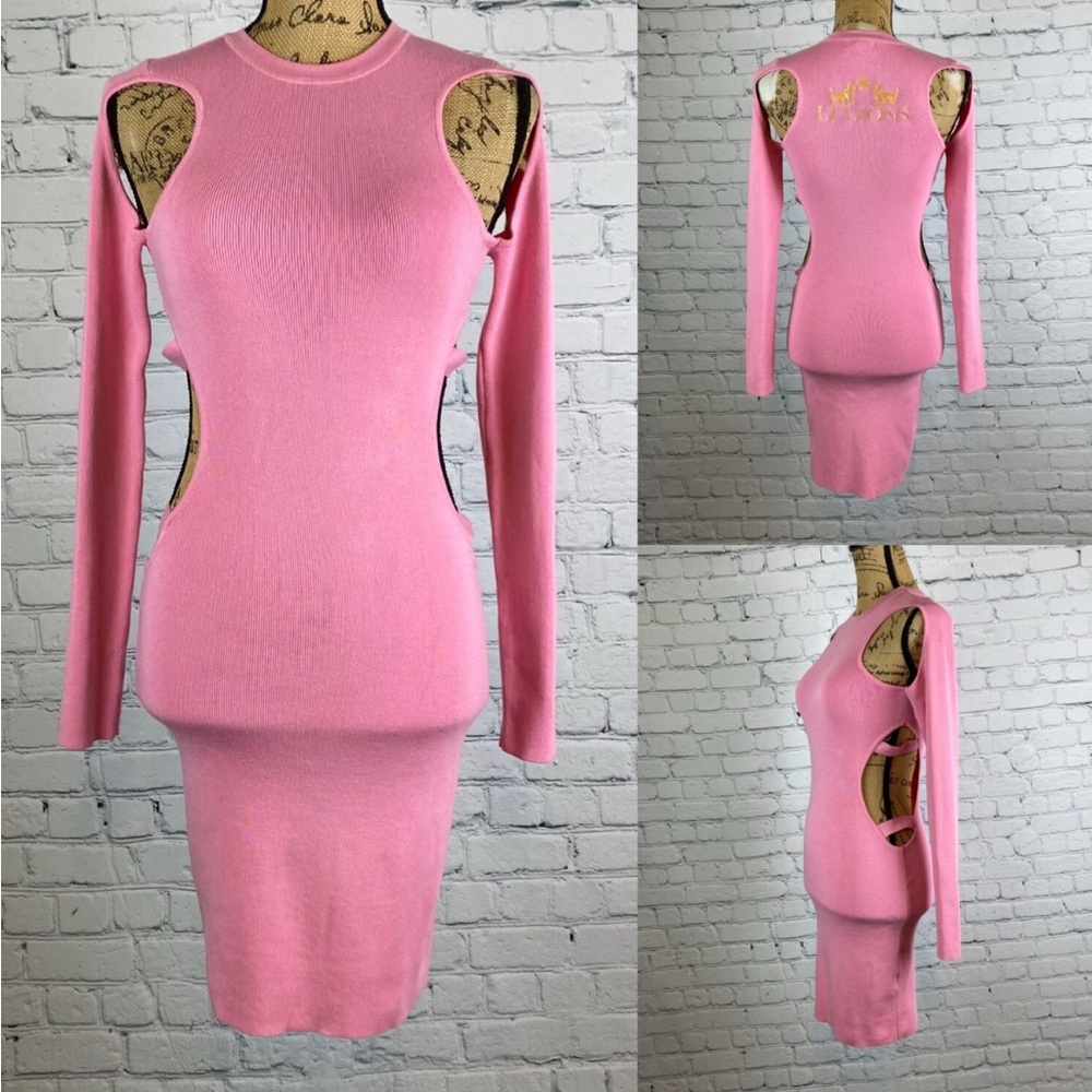 Fashion Nova Pink Cutouts Bodycon Dress